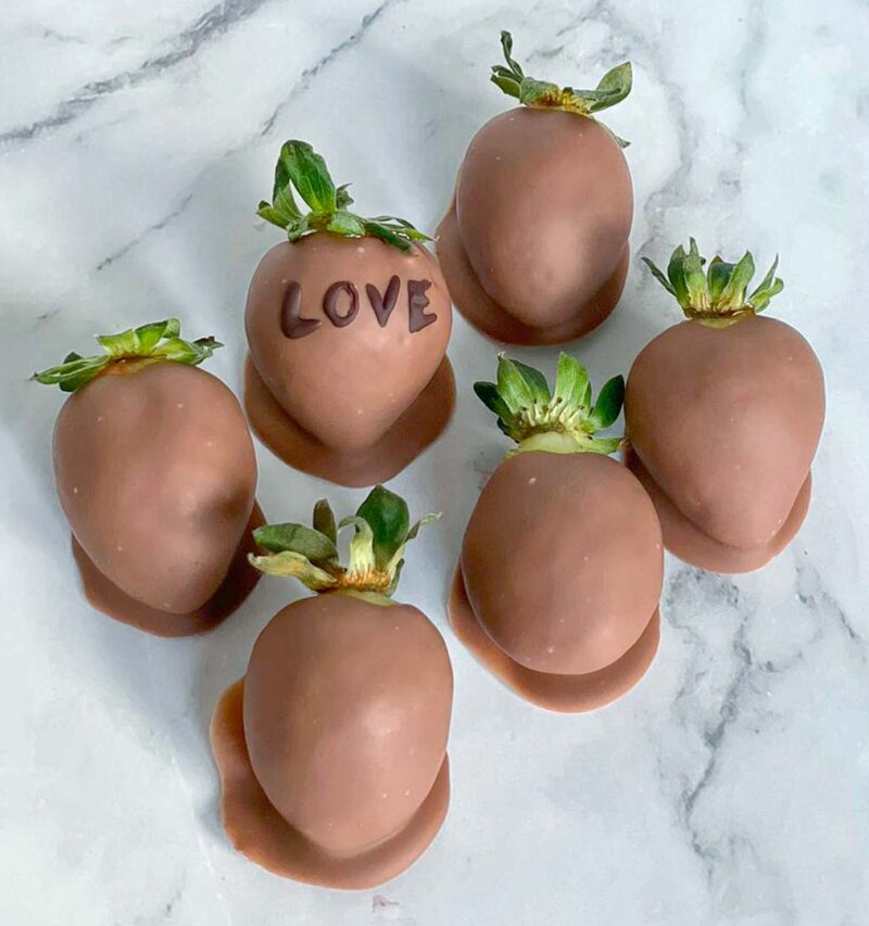 Fresas con chocolate personaliza caja