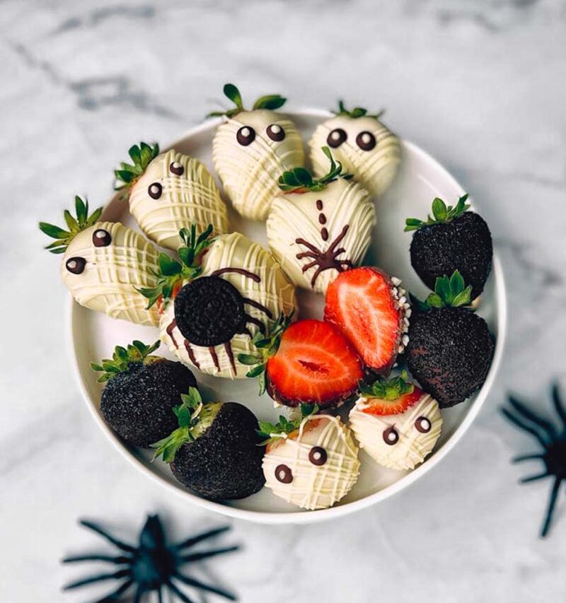 Fresas cubiertas de chocolate Halloween